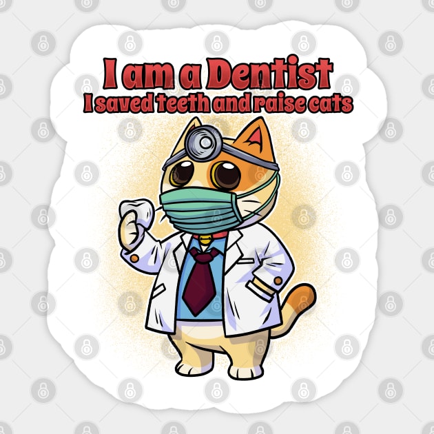 Dentist Cat Cute Funny Geek Gift Sticker by MimimaStore